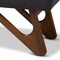Baxton Studio Rika Grey Upholstered Walnut Brown Finished Boomerang Bench 158-9777 - alternate 5